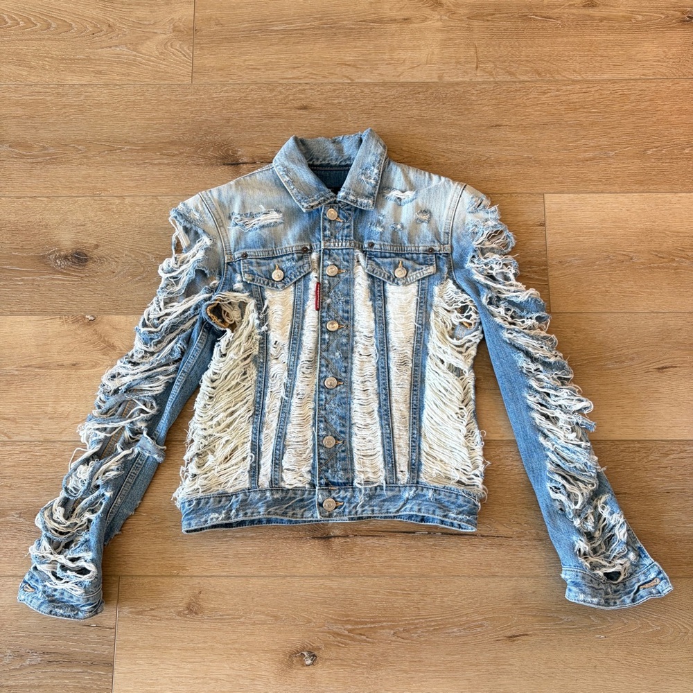 NWOT Dsquared2 Distressed Denim Jacket